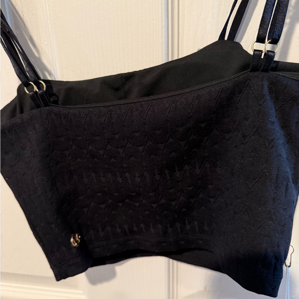 Buffbunny Collection Black Sports Bra Cropped Spaghetti Strap Top Sz S NWT - Picture 4 of 6